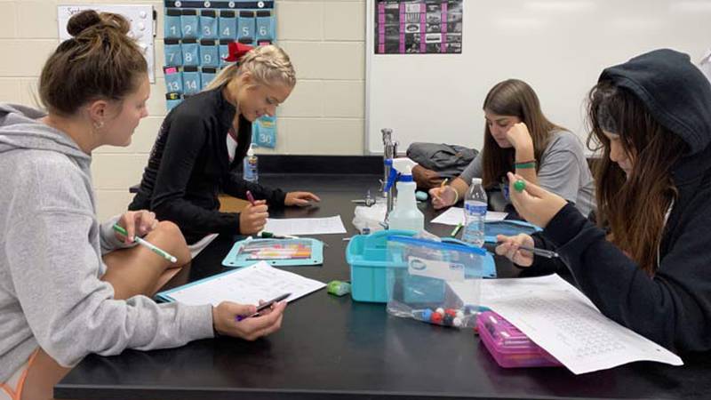 Fort Dorchester High School science teacher Kenda Szczesniak hopes to add chemistry kits so her...