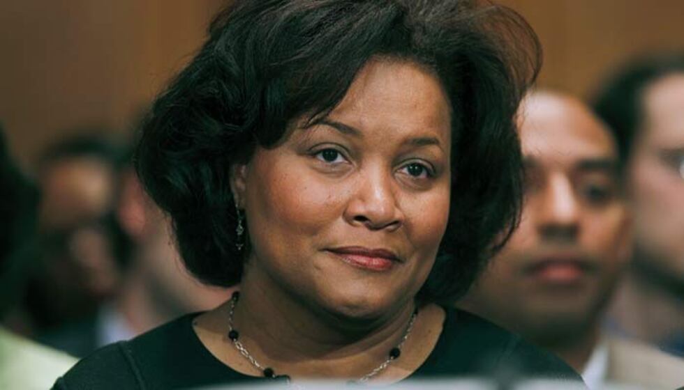 Judge J. Michelle Childs listens during her nomination hearing before the Senate Judiciary...