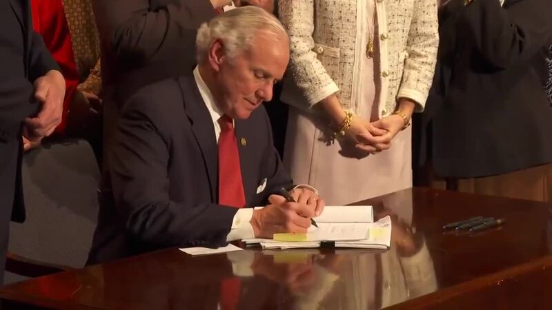 South Carolina Gov. Henry McMaster signs the Fetal Heartbeat Bill, aimed at banned most...
