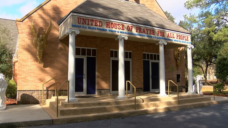 On Sunday, members of the United House of Prayer for All People gave gifts to children &...
