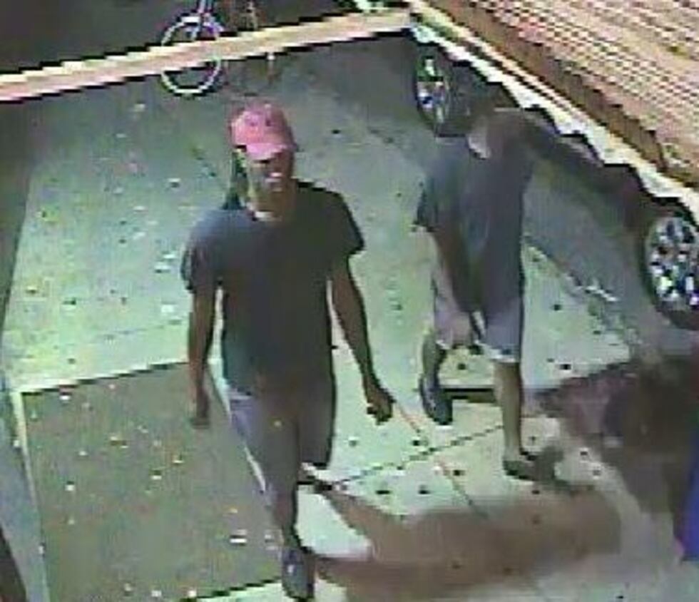 Surveillance pictures of the suspects taken near the robbery.