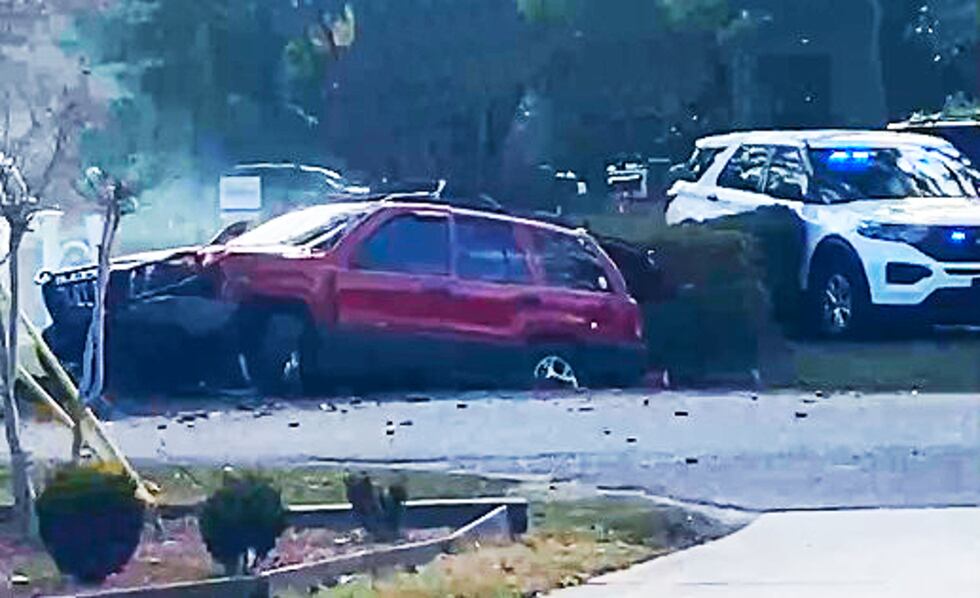 Deputies said the chase came to an end after the suspects’ vehicle struck a pine tree and...