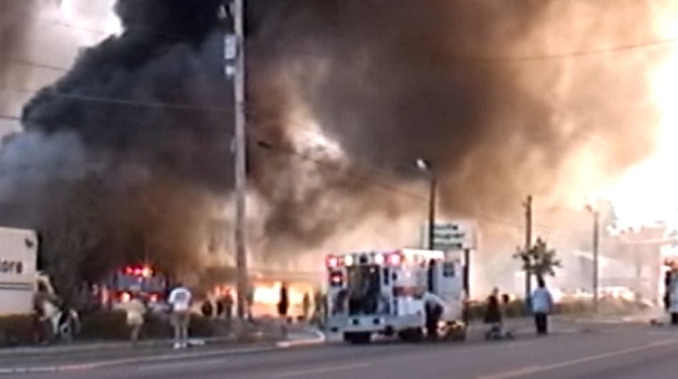 The scene of the fire on June 18, 2007 (Source: Live 5)