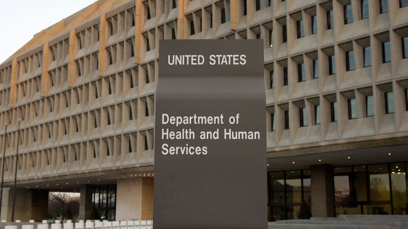 FILE - The U.S. Department of Health and Human Services building is seen, April 5, 2009, in...