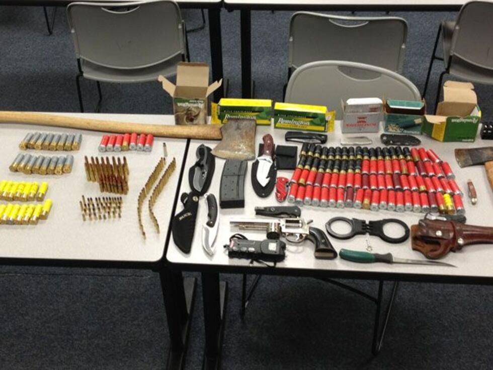 The assortment of weapons. (Source: WYFF)