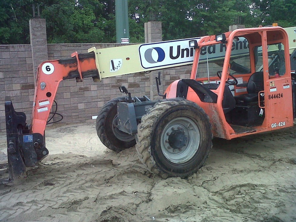 This lift was left running at the scene.