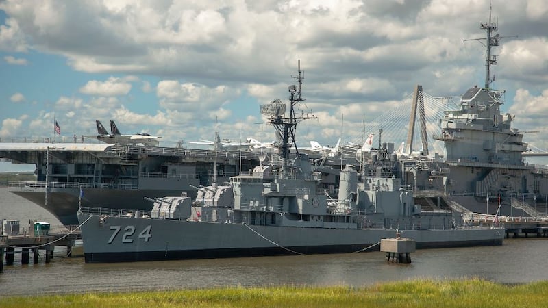 The USS Laffey next to the USS Yorktown in 2018 (SOURCE: Provided)