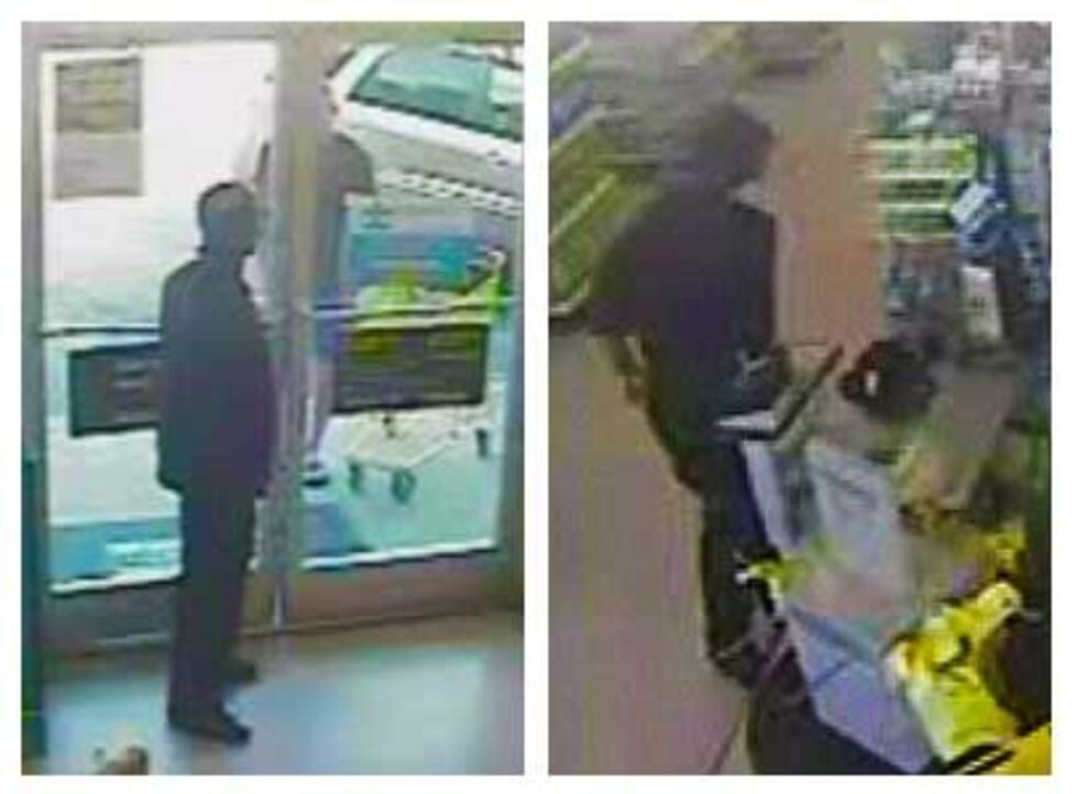 Surveillance pictures of two men wanted for the armed robbery of the Dollar General store in...
