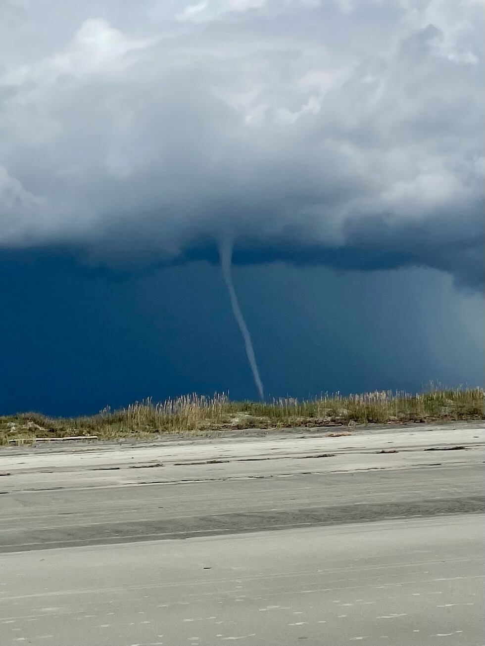 Viewer Elizabeth Connor shot this image of a waterspout Sunday morning near Kiawah Island.