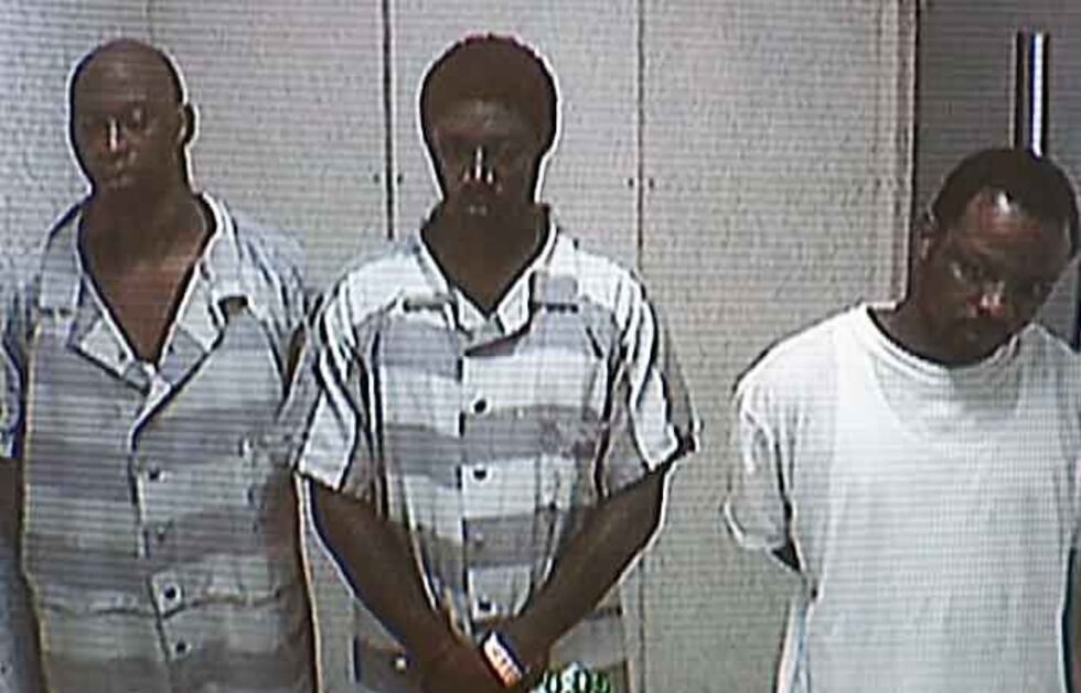 Ryan Deleston, Bryan Rivers and Julius Brown in bond court.