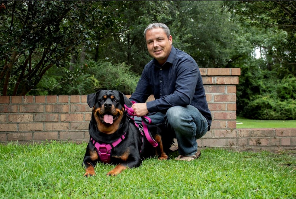 Joe Wilhite and his dog Babygirl.
