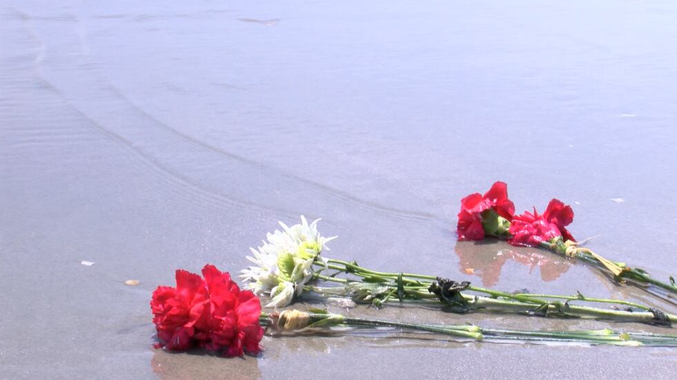 Flowerers honoring Samantha were thrown into the ocean Saturday morning.