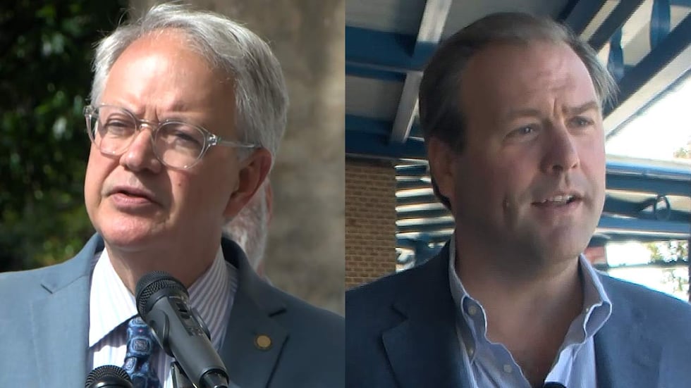 Incumbent John Tecklenburg (left) faces a challenge from former State Rep. William Cogswell...
