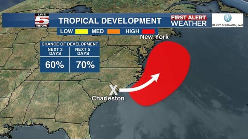 The National Hurricane Center has increased the chances that a low-pressure area over South...