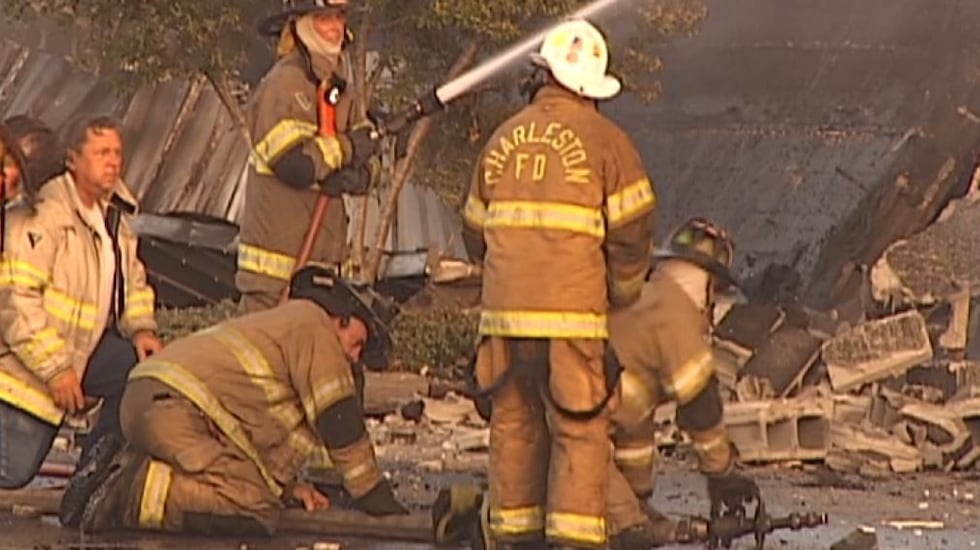 Firefighters work to contain the fire on June 18, 2007. (Source: Live 5)